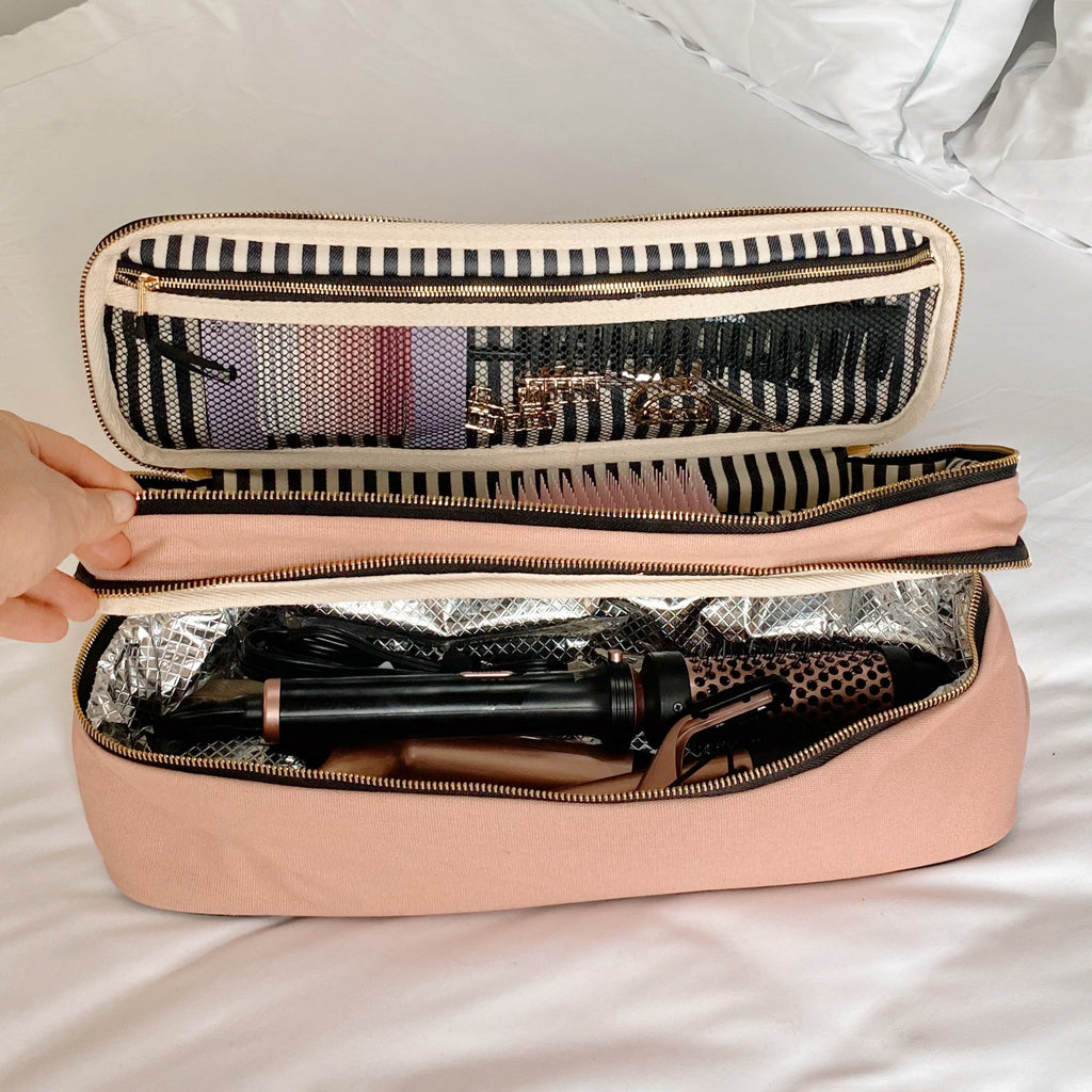 Double Hair Tools Travel Case – Pink/Blush