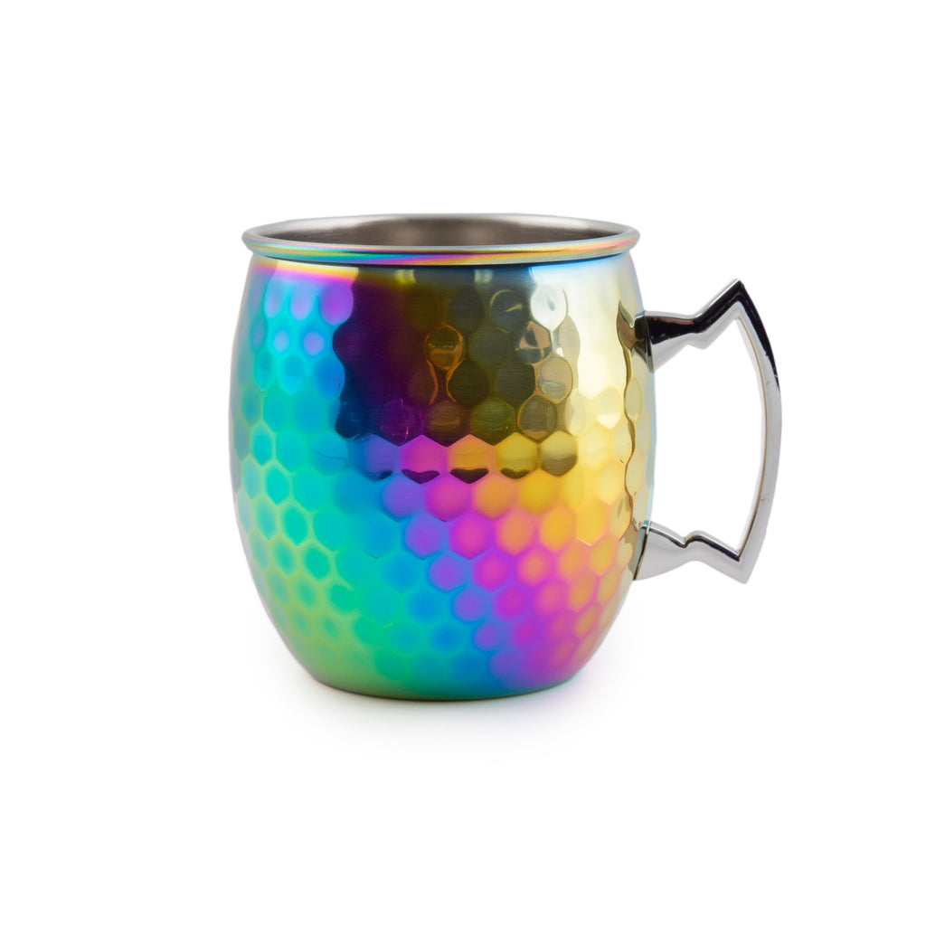 Cambridge Hammered Rainbow Moscow Mule Mugs, Set of 4, stainless steel (view 4)