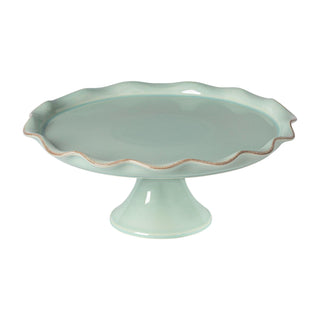 COSTA NOVA Cook & Host Footed Plate, White / Robin's Egg Blue – Elevated Serving Plate
