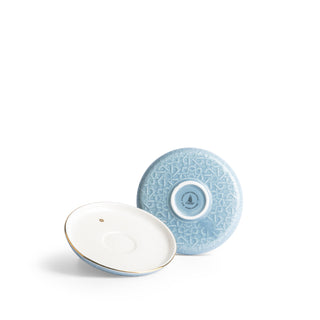 Crown Espresso Turkish Coffee Cups 12-Pc – Baby Blue & Gold, Elegant Coffee Cups