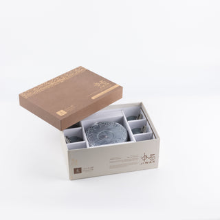 Jiwar Espresso Coffee Set 12-Pc Haze Blue & Silver | Luxury Coffee Serveware