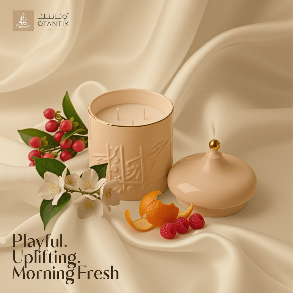 Jiwar - Large Candle| Citrus Bloom - Ivory & Gold