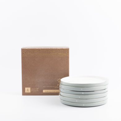 Jiwar Dessert Serving Plates Mint Green & Silver | Elegant Serveware