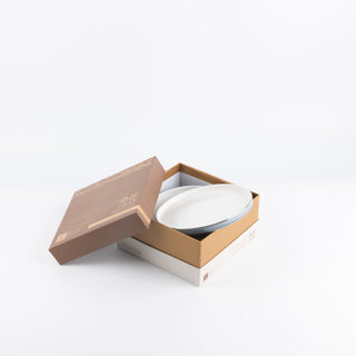 Jiwar Dessert Serving Plates Haze Blue & Silver | Elegant Serveware