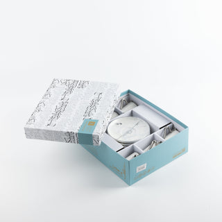 Liqa'a - Espresso/Turkish Coffee Set (12-Pc)- Pearl White & Silver