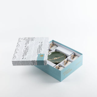 Liqa'a - Espresso/Turkish Coffee Set (12-Pc)- Olive Green & Gold