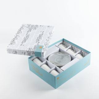 Liqa'a - Cappuccino Set (12-Pc) - Grey & Silver