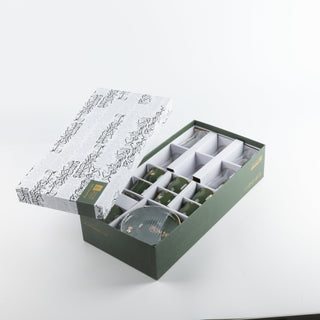 Liqa'a - Tea Set (19-Pc) - Olive Green & Gold