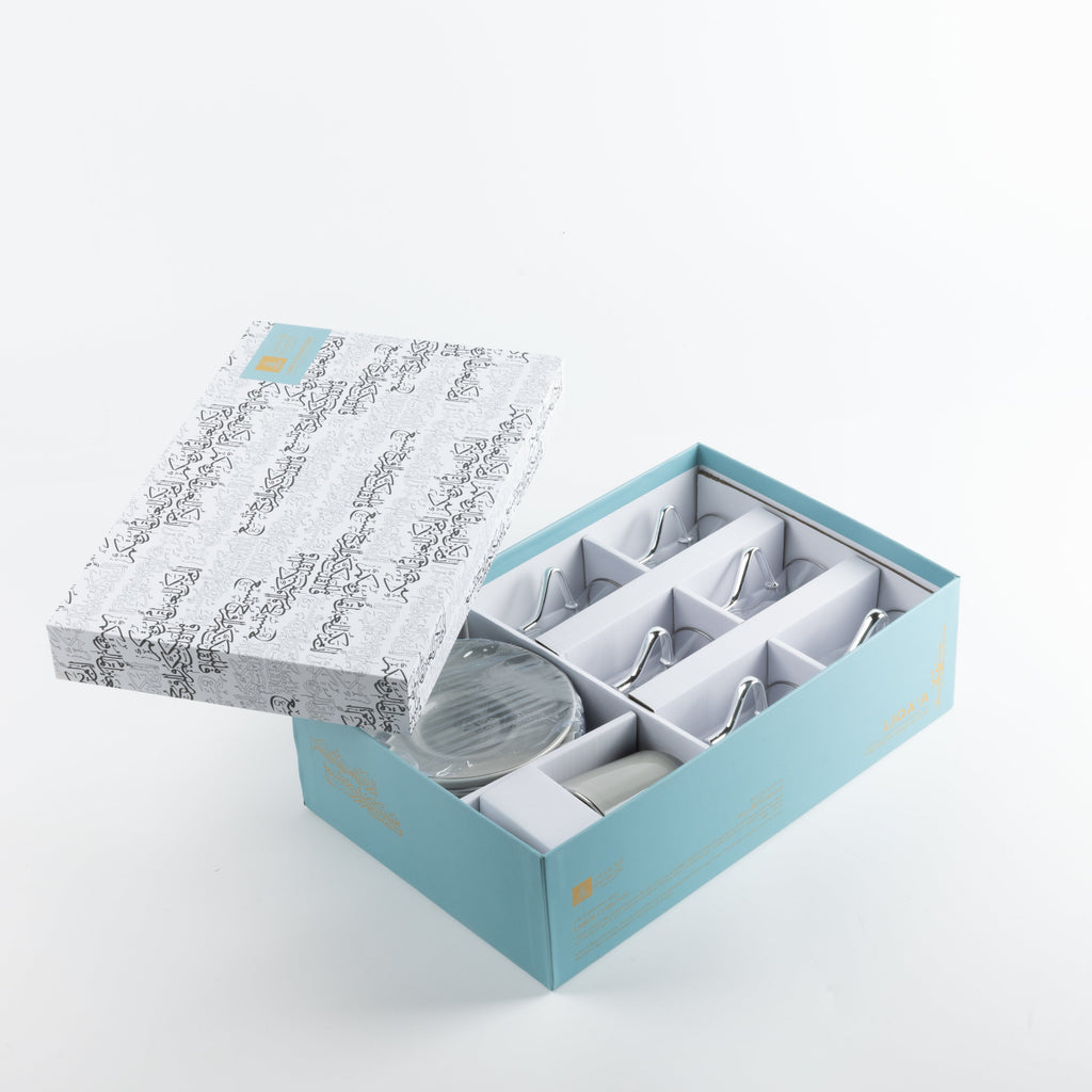 Liqa'a - Tea Set (13-Pc) - Grey & Silver