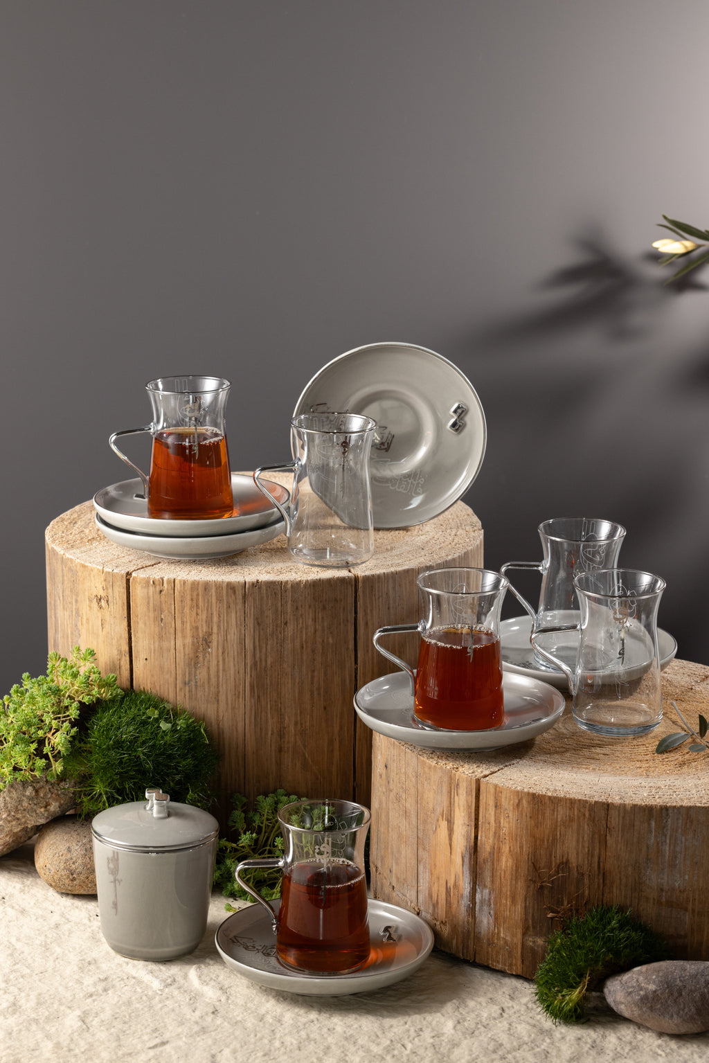 Liqa'a - Tea Set (13-Pc) - Grey & Silver
