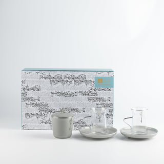 Liqa'a - Tea Set (13-Pc) - Grey & Silver