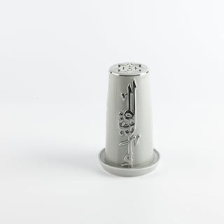 Liqa'a - Small Lantern Candle Holder - Grey & Silver