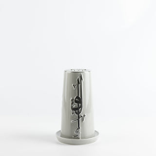 Liqa'a - Medium Lantern Candle Holder - Grey & Silver