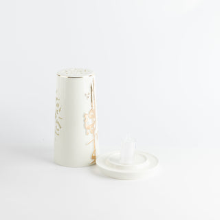 Liqa'a - Large Lantern Candle Holder - Pearl White & Gold