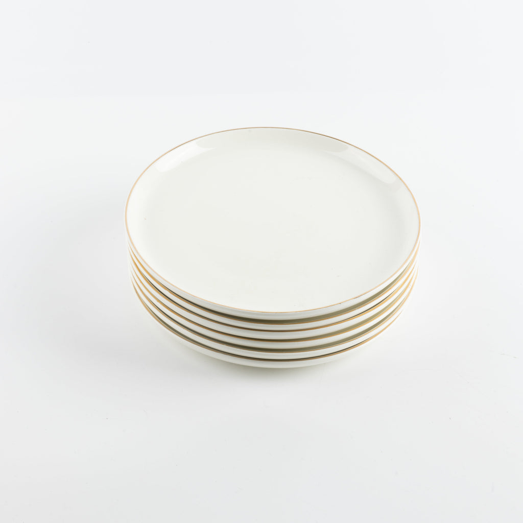 Liqa'a - Dessert Serving Plates - Pearl White & Gold