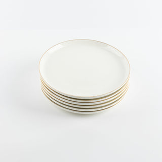 Liqa'a - Dessert Serving Plates - Pearl White & Gold