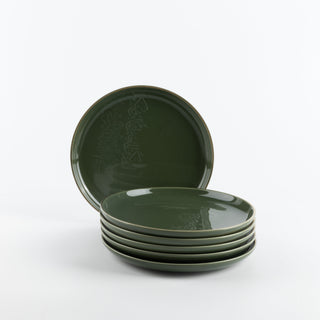 Liqa'a - Dessert Serving Plates - Olive Green & Gold