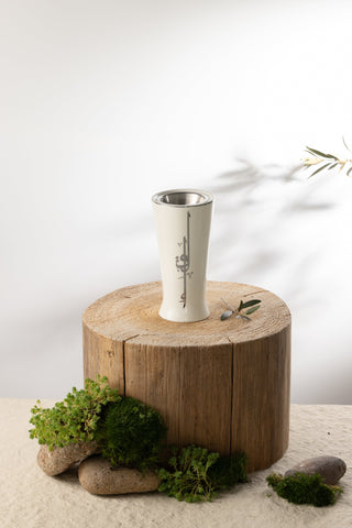 Liqa'a - Incense Burner - Pearl White & Silver