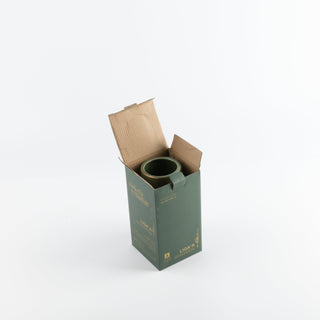 Liqa'a - Medium Decorative Vase - Olive Green & Gold