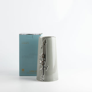 Liqa'a - Large Decorative Vase - Grey & Silver