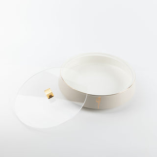 Liqa'a - Large Decorative Canister - Beige & Gold