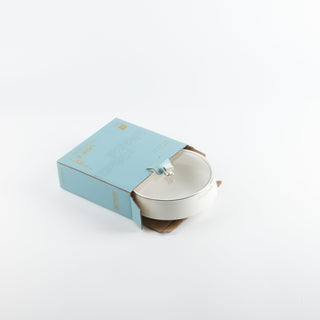 Liqa'a - Medium Decorative Canister - Pearl White & Silver