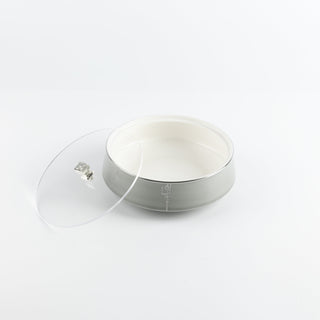 Liqa'a - Medium Decorative Canister - Grey & Silver