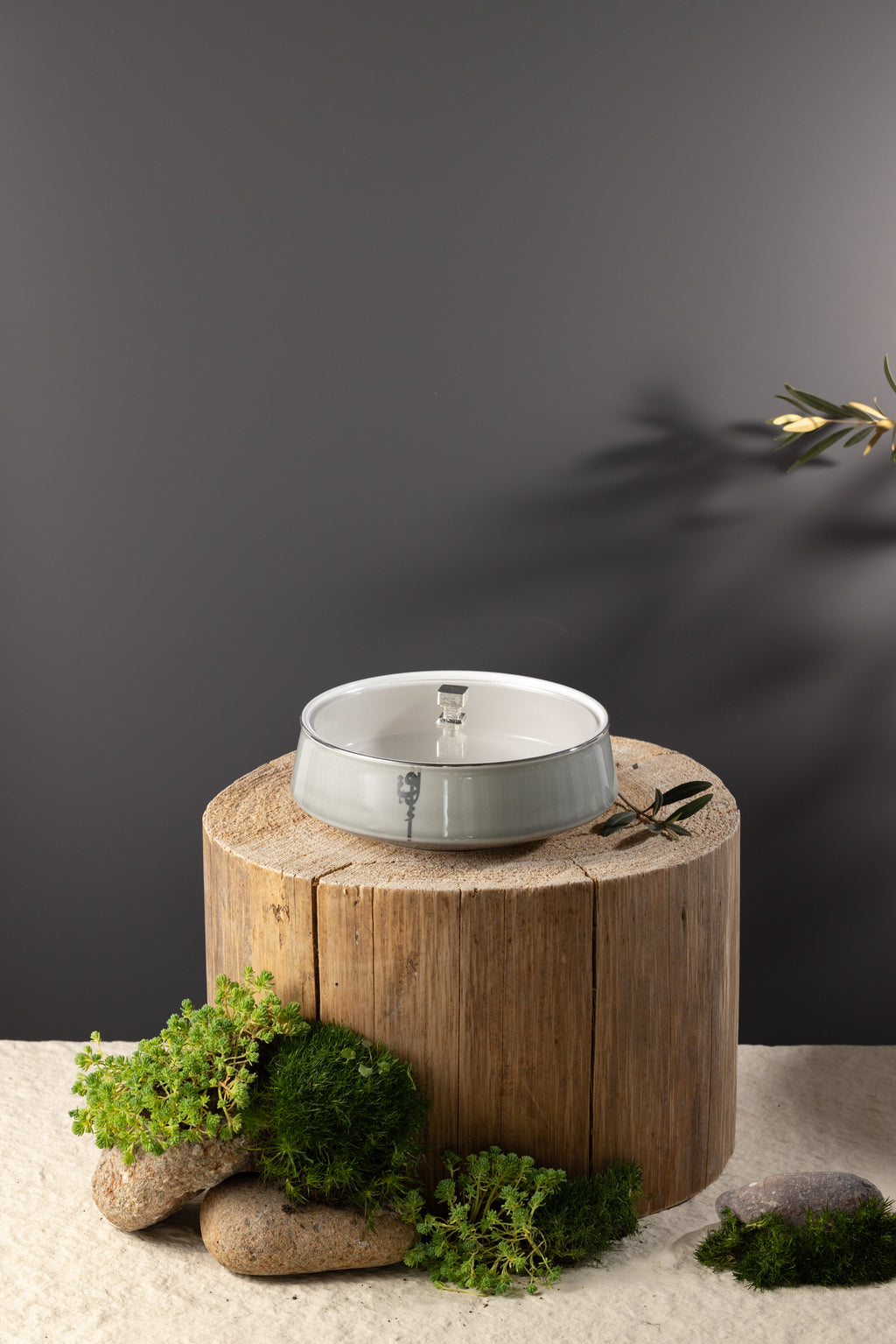 Liqa'a - Medium Decorative Canister - Grey & Silver