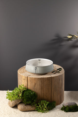 Liqa'a - Medium Decorative Canister - Grey & Silver