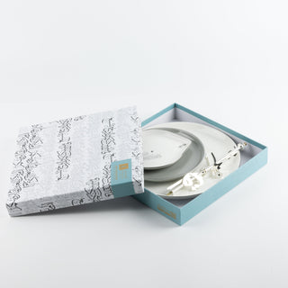 Liqa'a - 3 Tier Plate - Grey & Silver