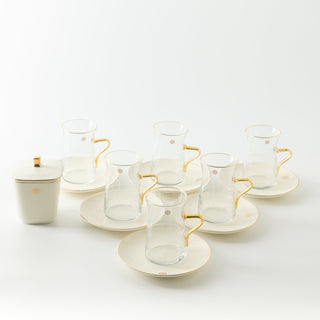 Mirral - Tea Set (13-Pc) - White & Gold