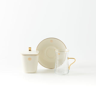 Mirral - Tea Set (13-Pc) - White & Gold