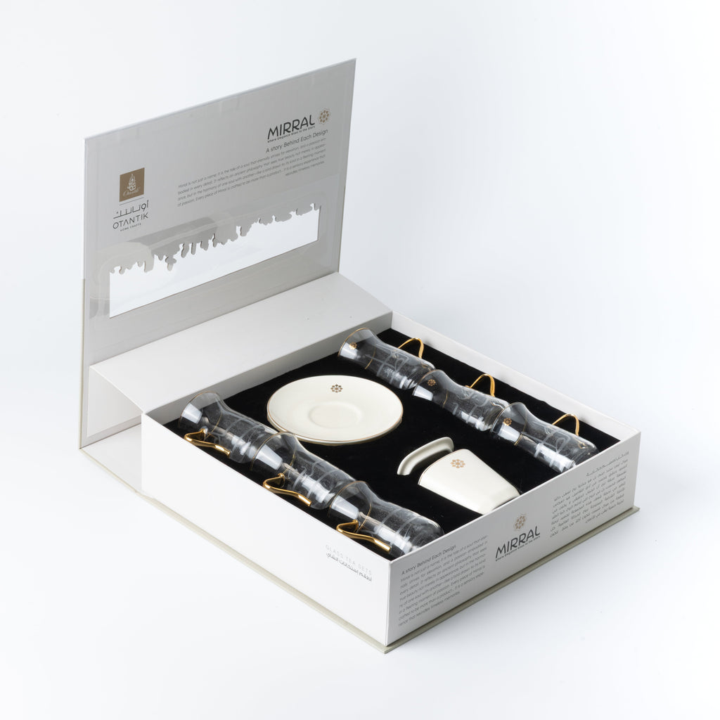 Mirral - Tea Set (13-Pc) - White & Gold