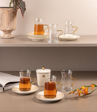 Mirral - Tea Set (13-Pc) - White & Gold