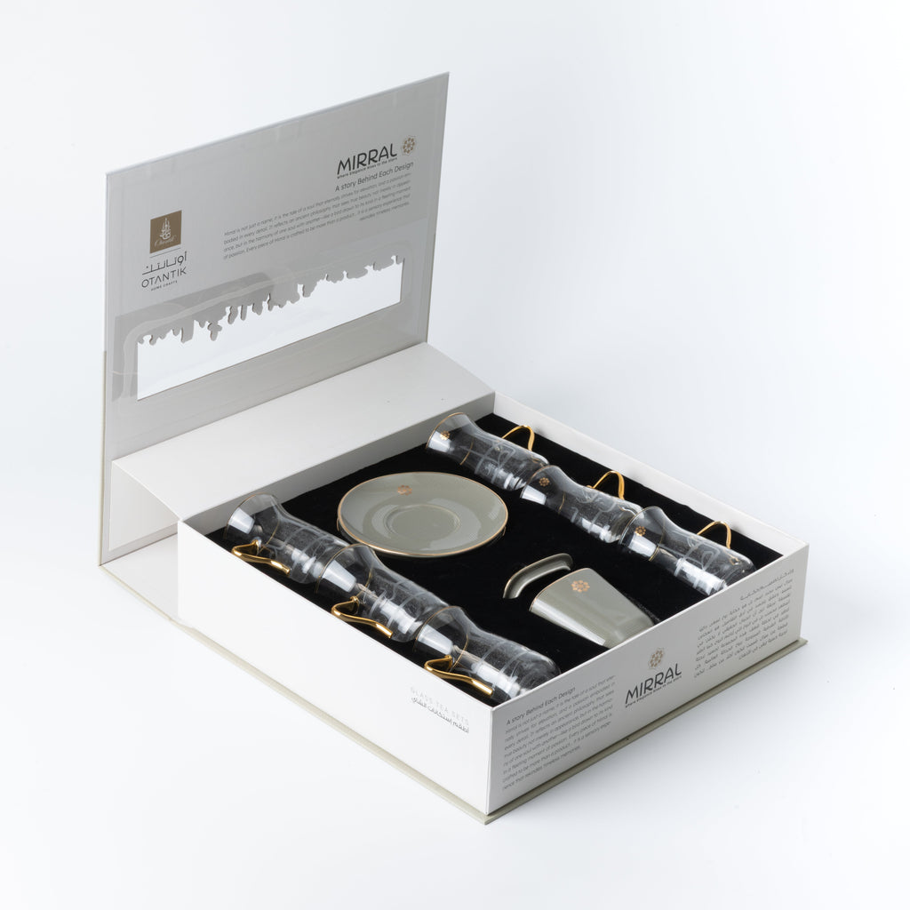 Mirral - Tea Set (13-Pc) - Grey & Gold