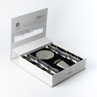 Mirral - Tea Set (13-Pc) - Grey & Gold