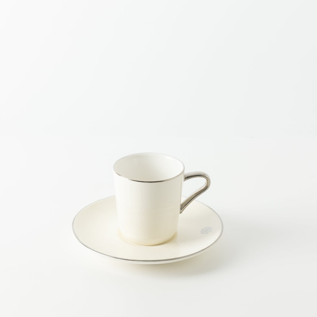 Mirral - Espresso/Turkish Coffee Set (12-Pc) - White & Silver