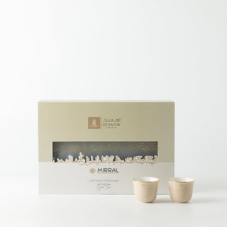 Mirral - Arabic Coffee Cups Set (12-Pc) - Beige & Gold