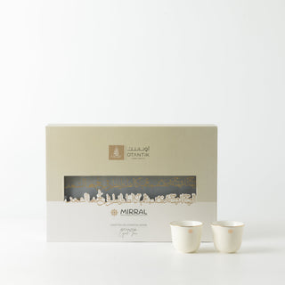 Mirral - Arabic Coffee Cups Set (12-Pc) - White & Gold
