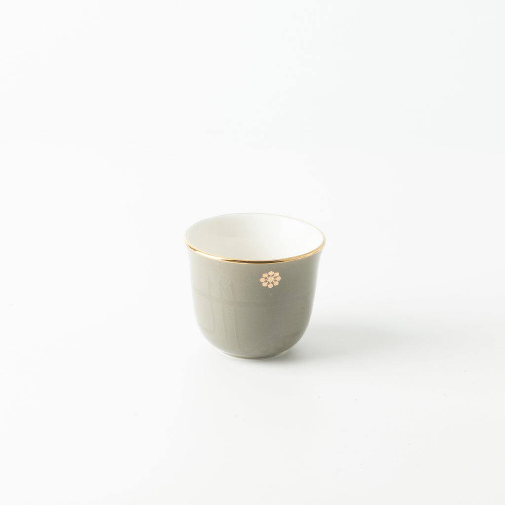 Mirral - Arabic Coffee Cups Set (12-Pc) - Grey & Gold