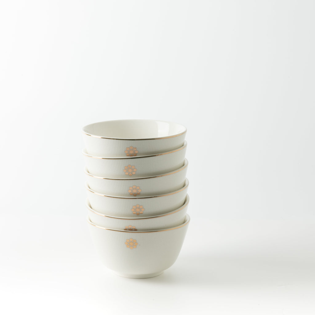 Mirral - Dinner Set (18-Pc) - White & Gold