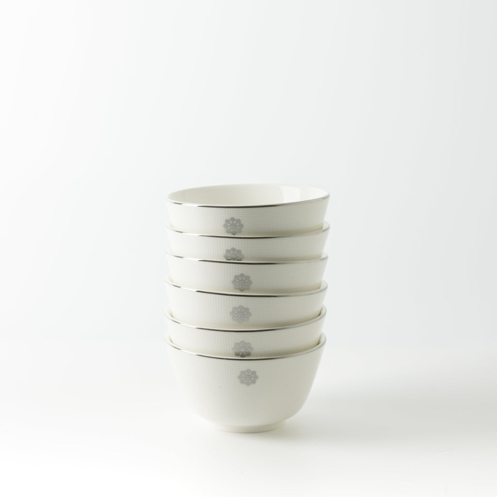 Mirral - Dinner Set (18-Pc) - White & Silver