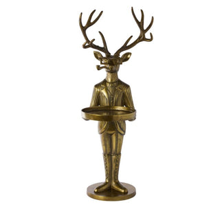 Frankie Stag Butler Stand with Serving Tray – Antique Gold-Pre Order