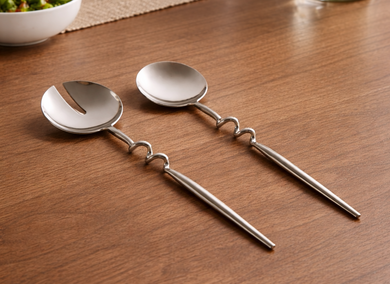 Elisa Brushed Brass Serving Set – Set of 2