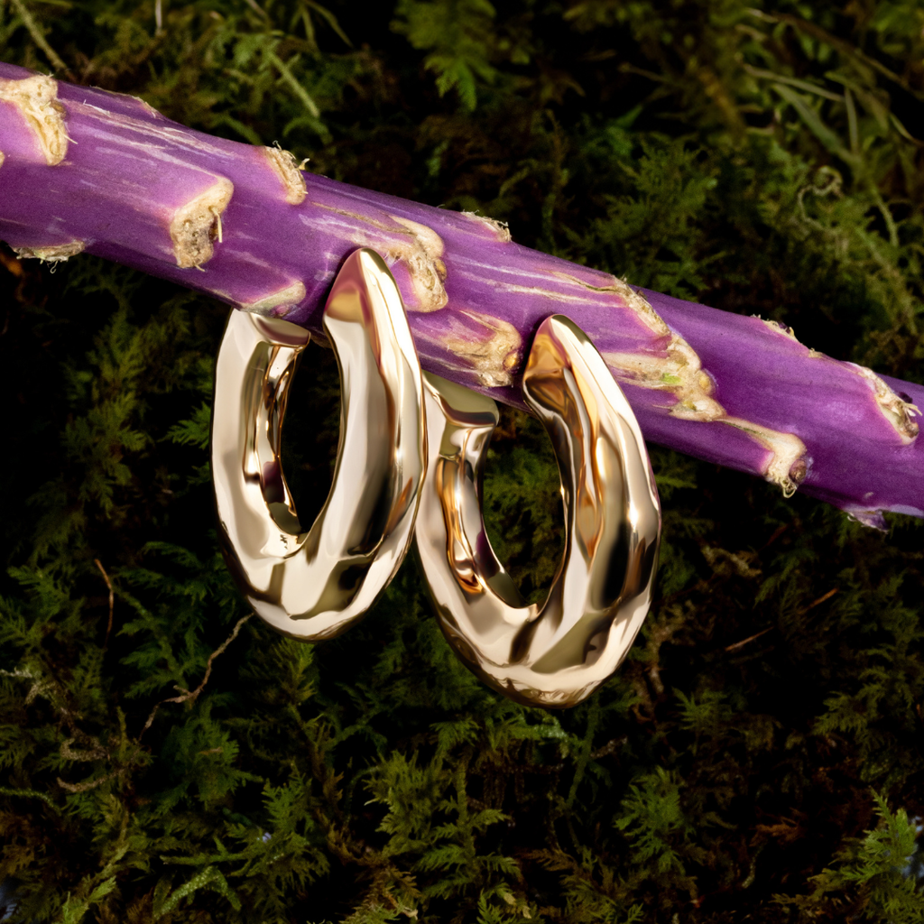 Emma Hammered Open Hoops