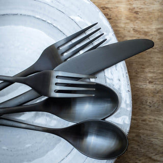 Cambridge Averie Black Satin 20-Piece Flatware Set, 18/0 stainless steel (view 7)