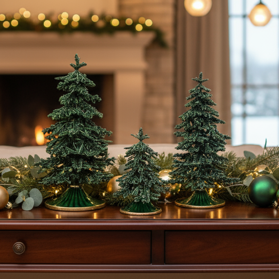 Green Enamel Christmas Tree