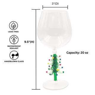 3D Christmas Tree Wine Glasses – Set of 2