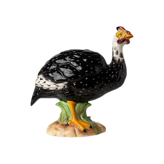 Hand-Painted Italian Guinea Hen Sculptures – Decorative Ceramic Farmhouse Accents