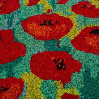 Field of Poppies Natural Coir Doormat